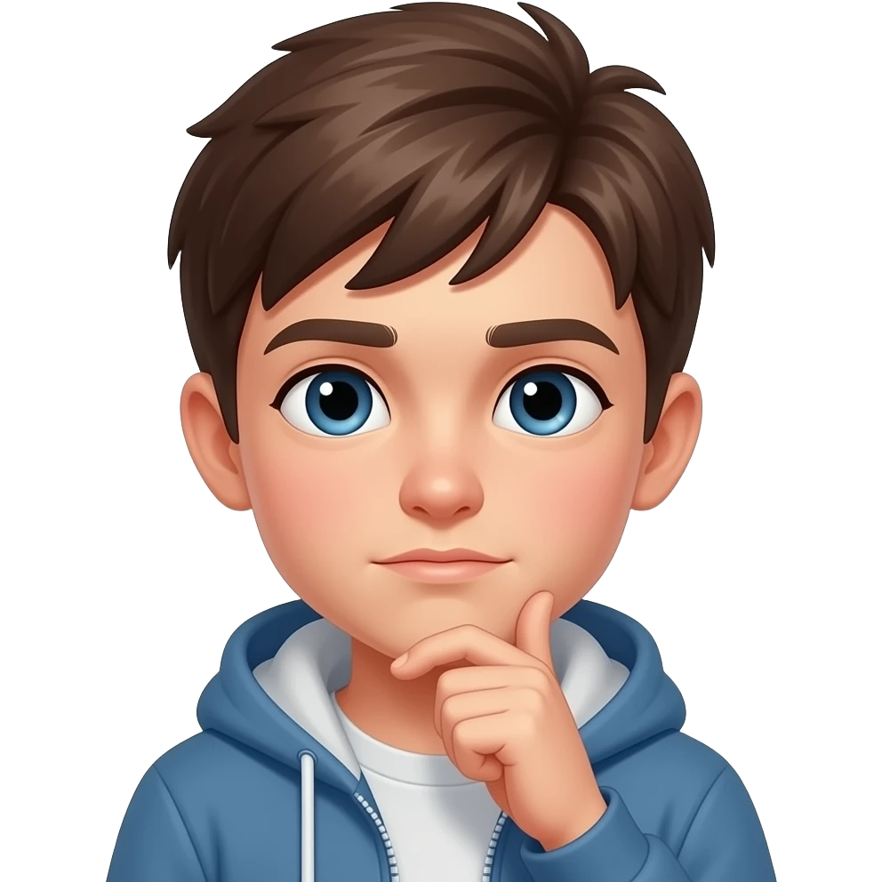 boy thinking of a girl in love emoji