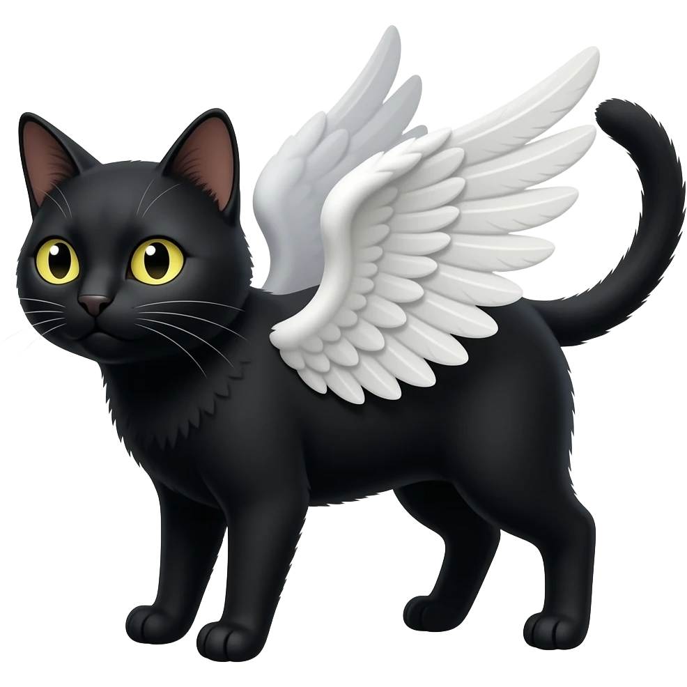 Black cat wings emoji