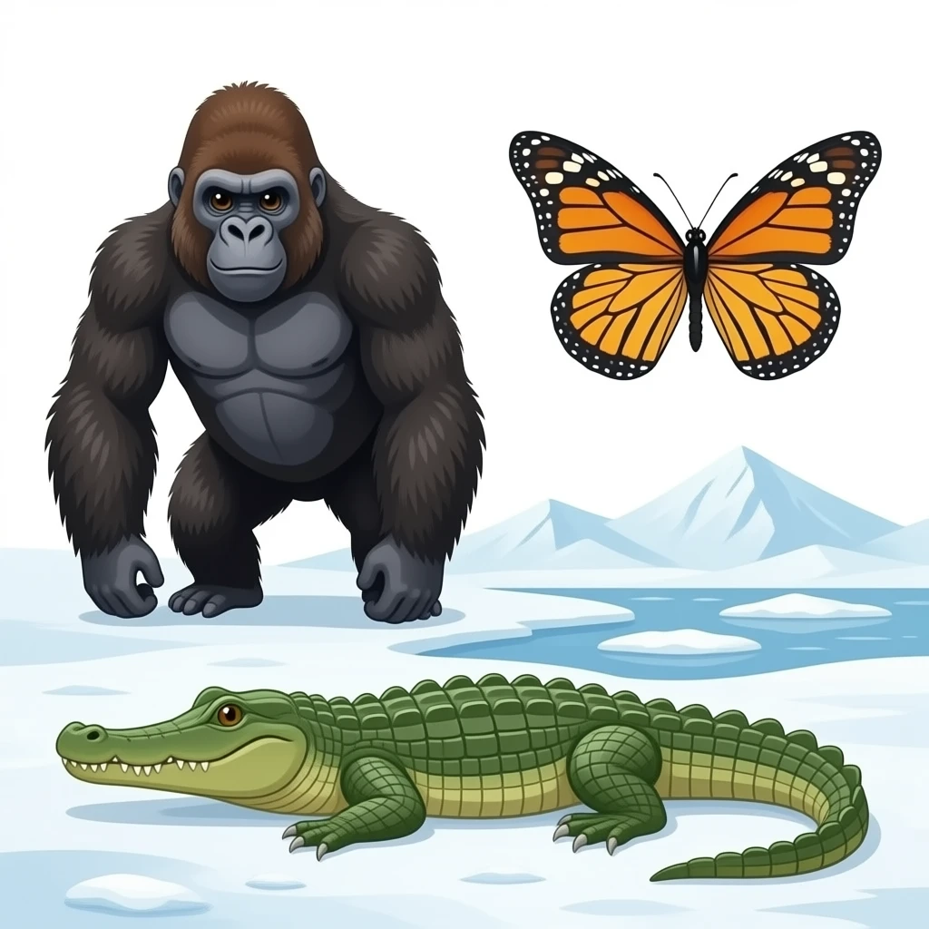 🦍🐊🦋 welcome to Antarctica emoji
