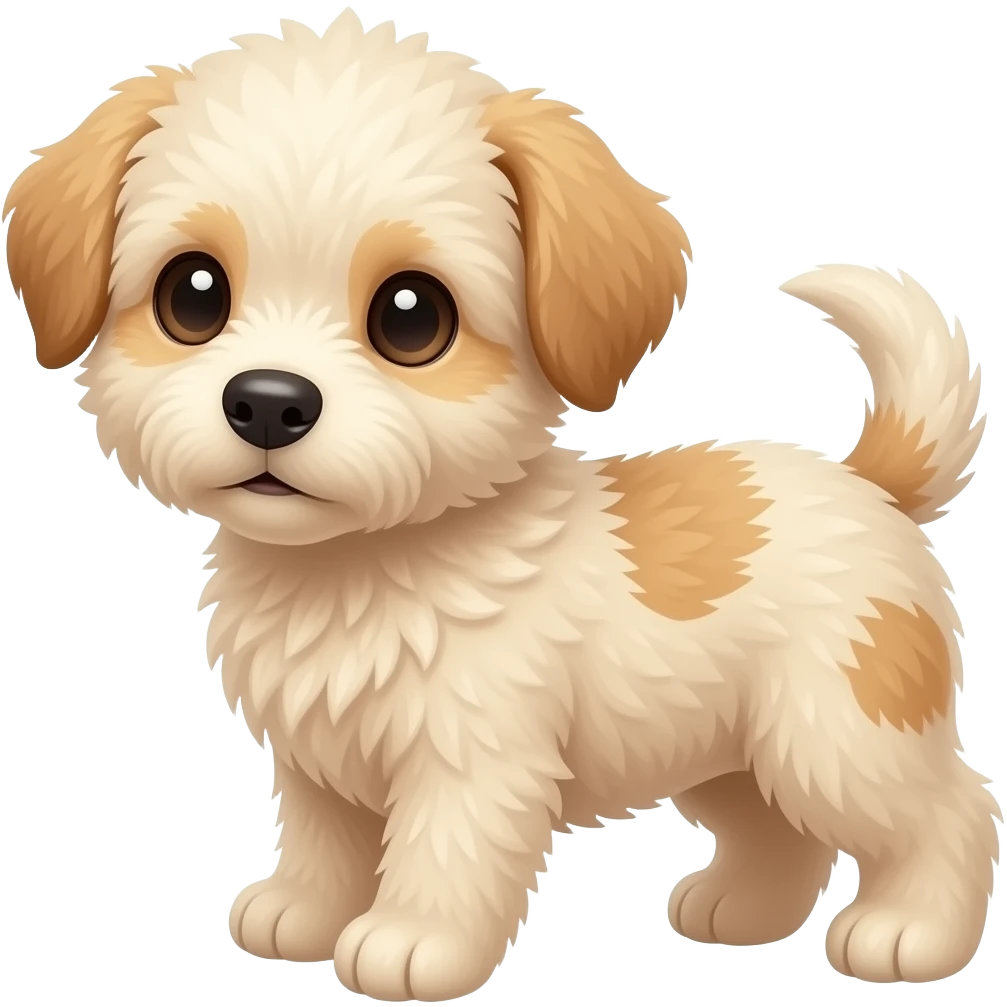 cure stuffed jack russell poodle puppy light tan emoji