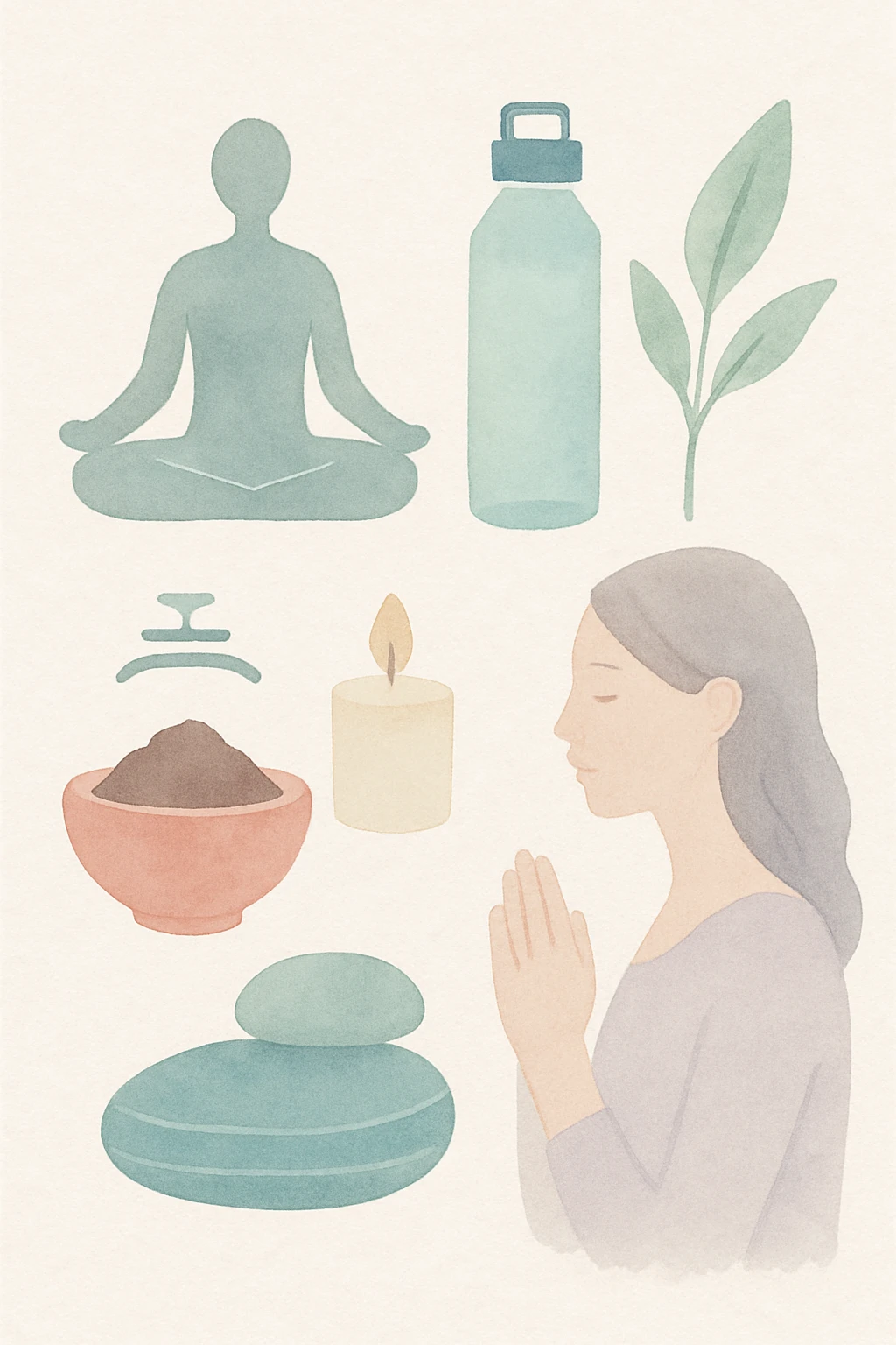 wellness theme, watercolor art style, calming atmosphere emoji
