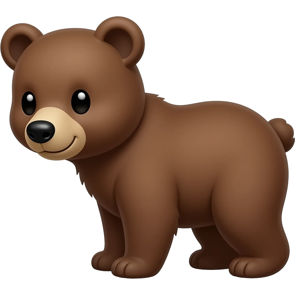 Bär, klein, braunes fell, emoji