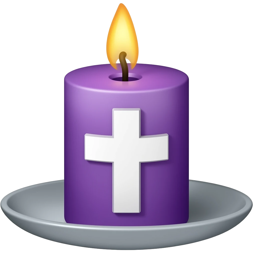 Purple Candle with Cross emoji