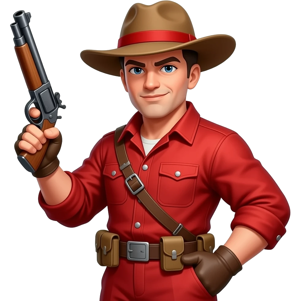 A RED Soldier from the video game TF2 emoji