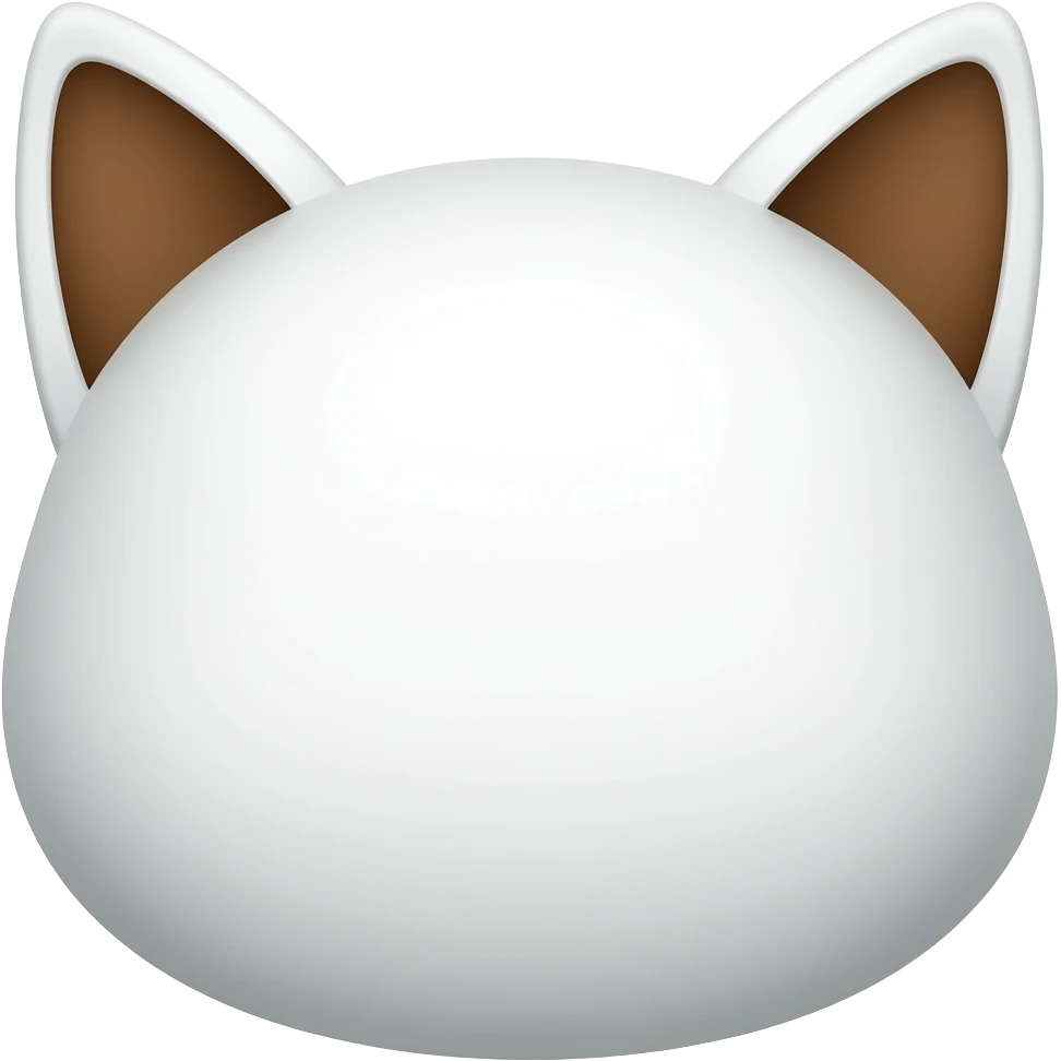 White cat ears with brown inner ears emoji
