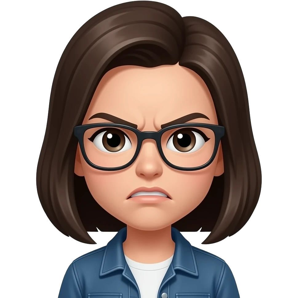 Angry girl with glasses emoji
