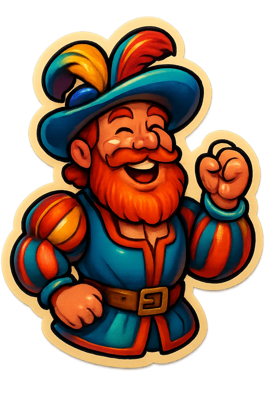 Red-bearded Landsknecht showing happiness emoji