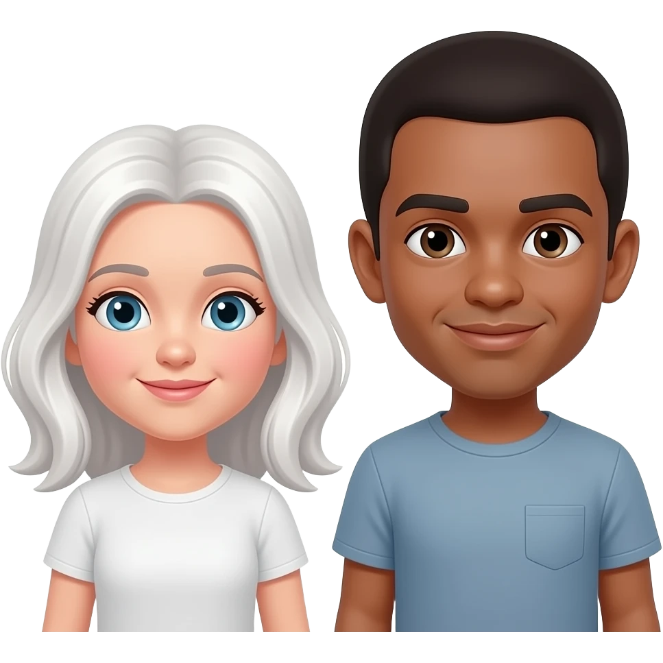 White girl and tan guy emoji