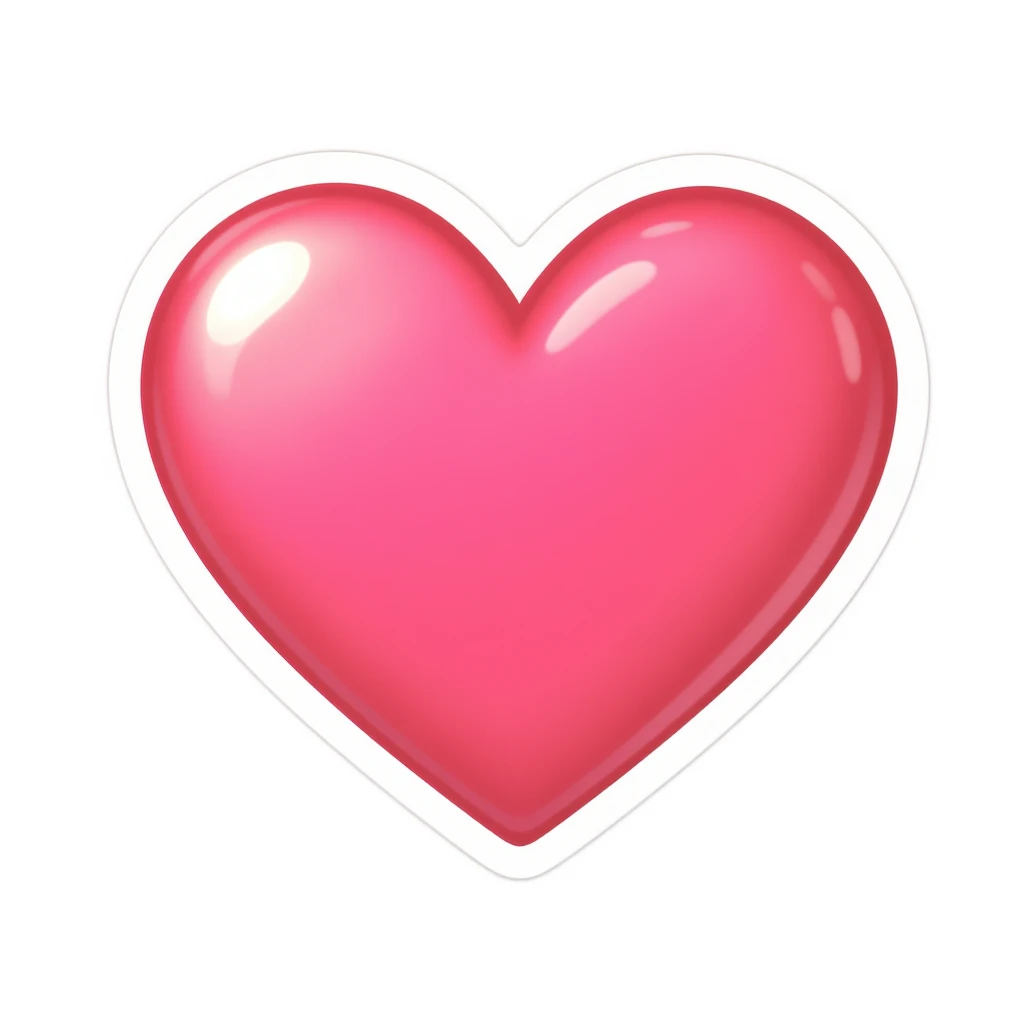 cute and shiny heart emoji with a gradient effect, no background emoji