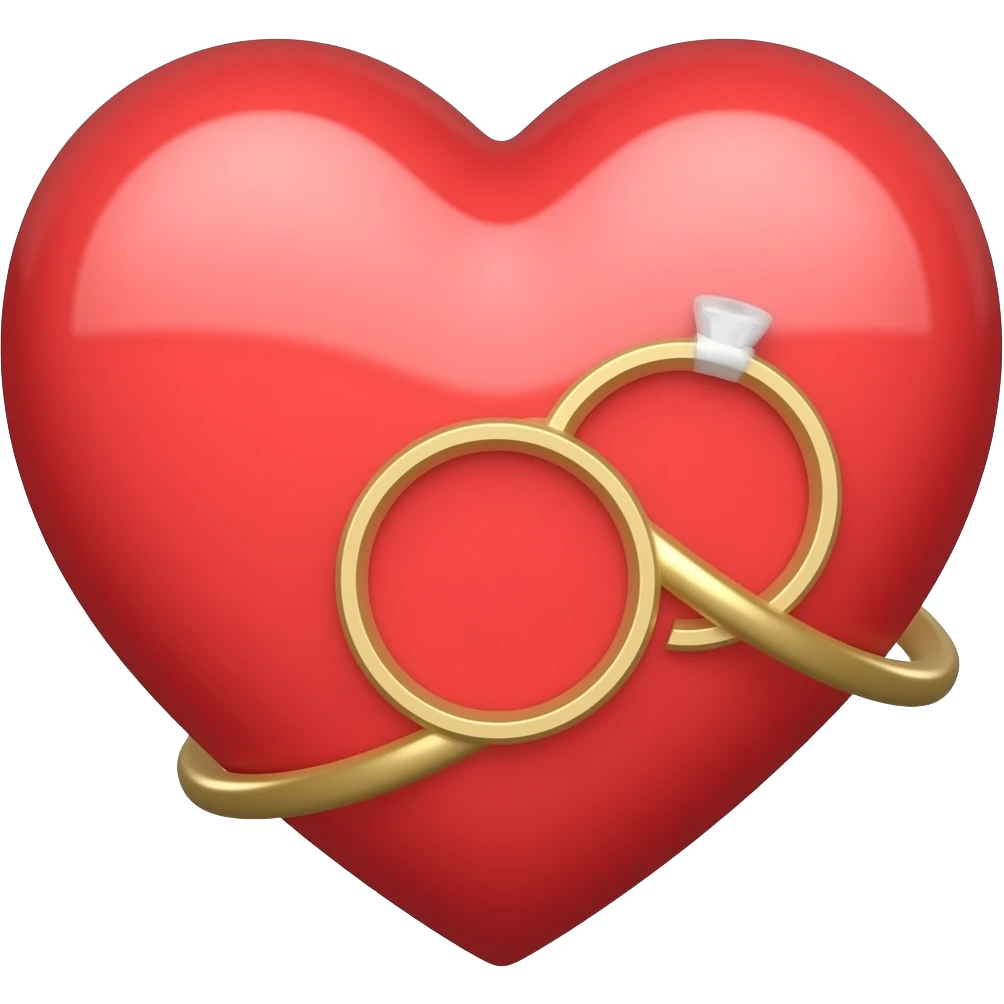 Un cœur avec une bague emoji