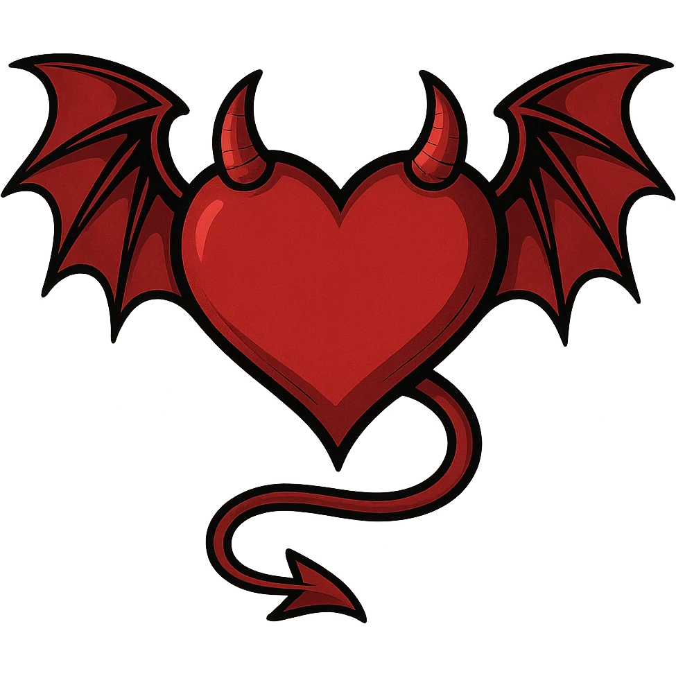 devil heart with wings,no background emoji