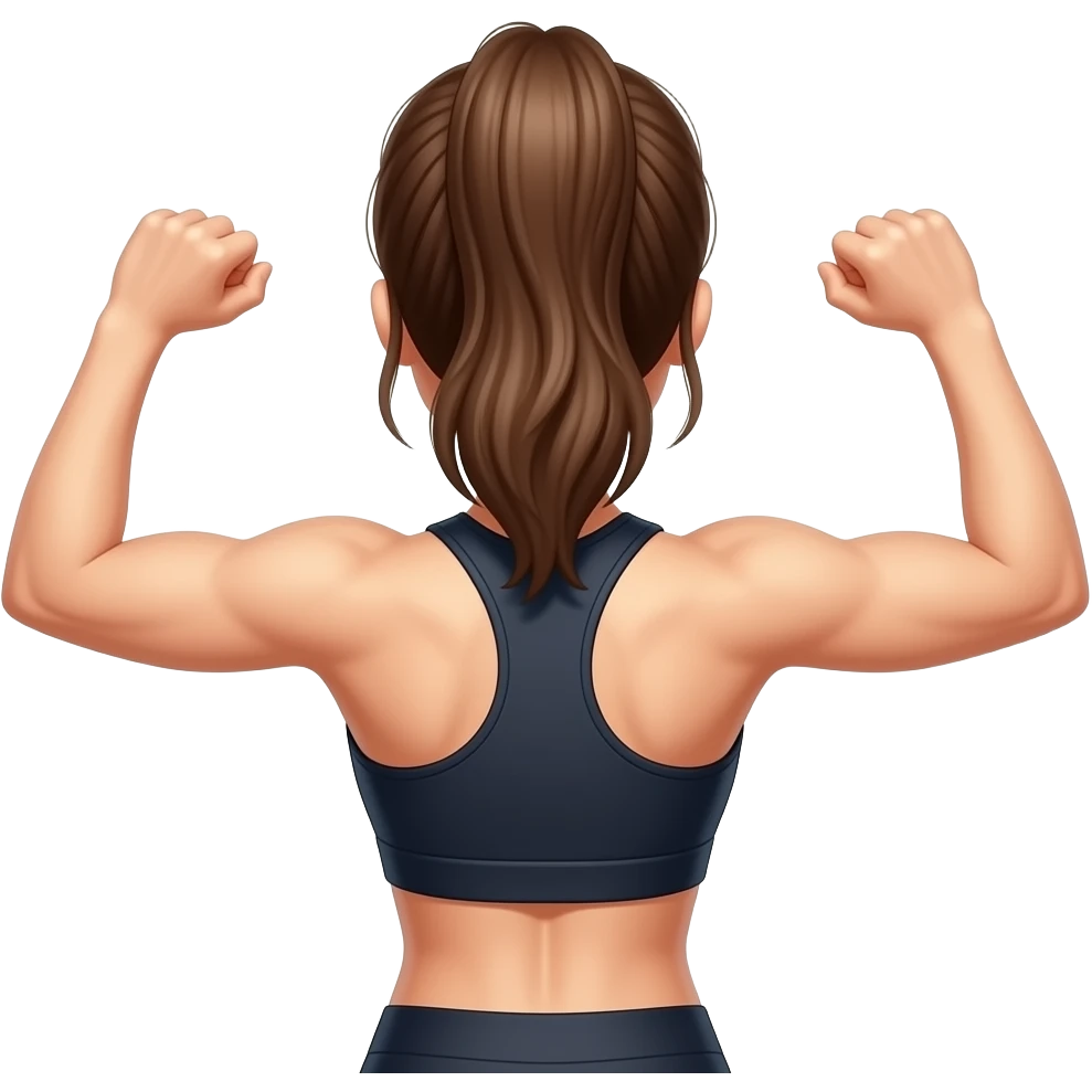 the girl's athletic back and hands emoji