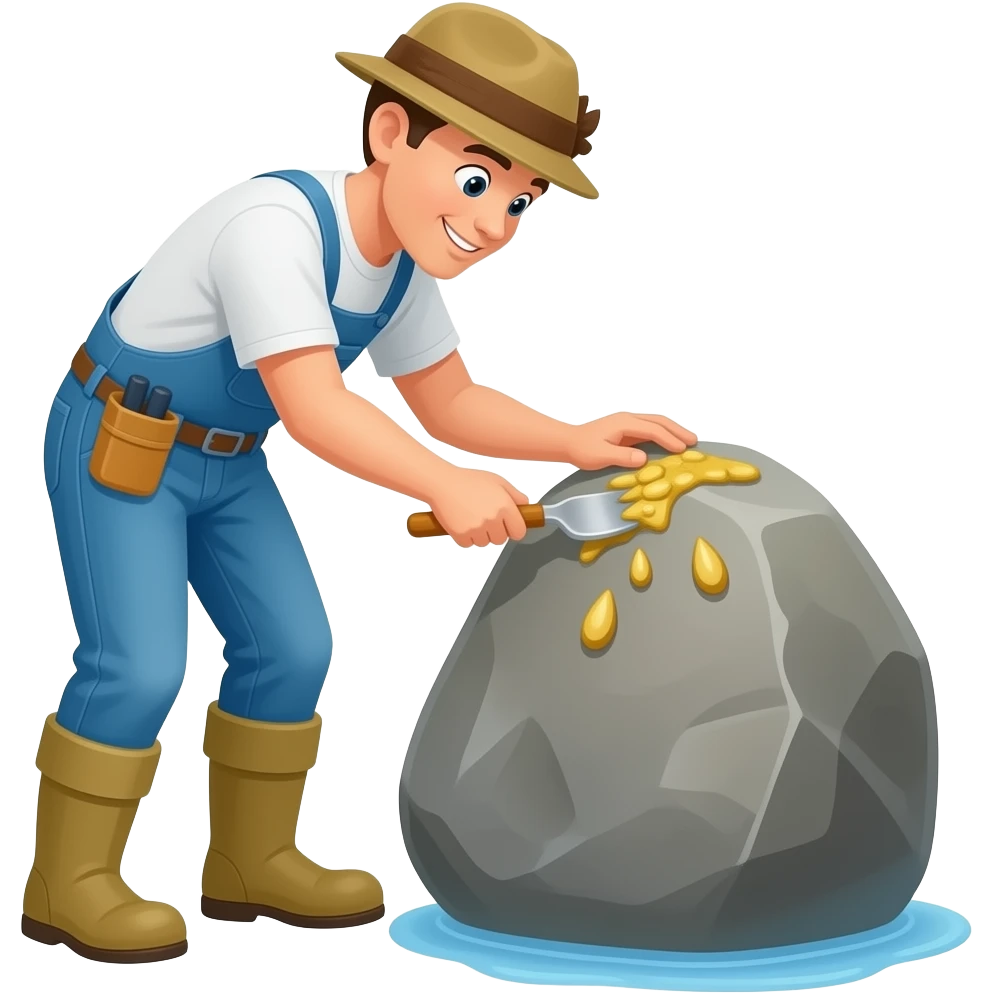 scraping barnacles off a rock emoji