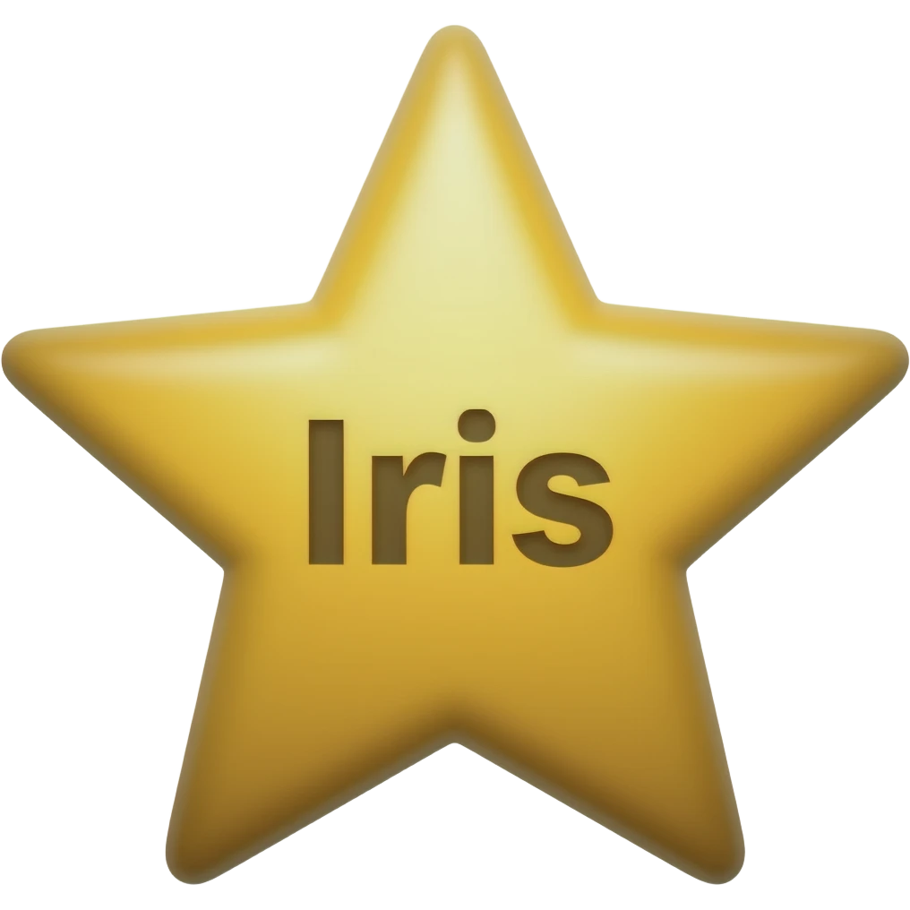 Une étoile avec écrit « Iris » à l’intérieur le plus réaliste possible emoji