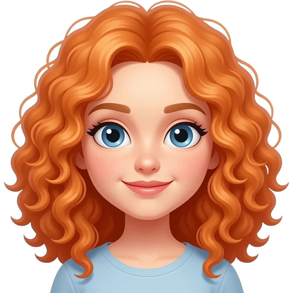 girl with orange curly hair emoji