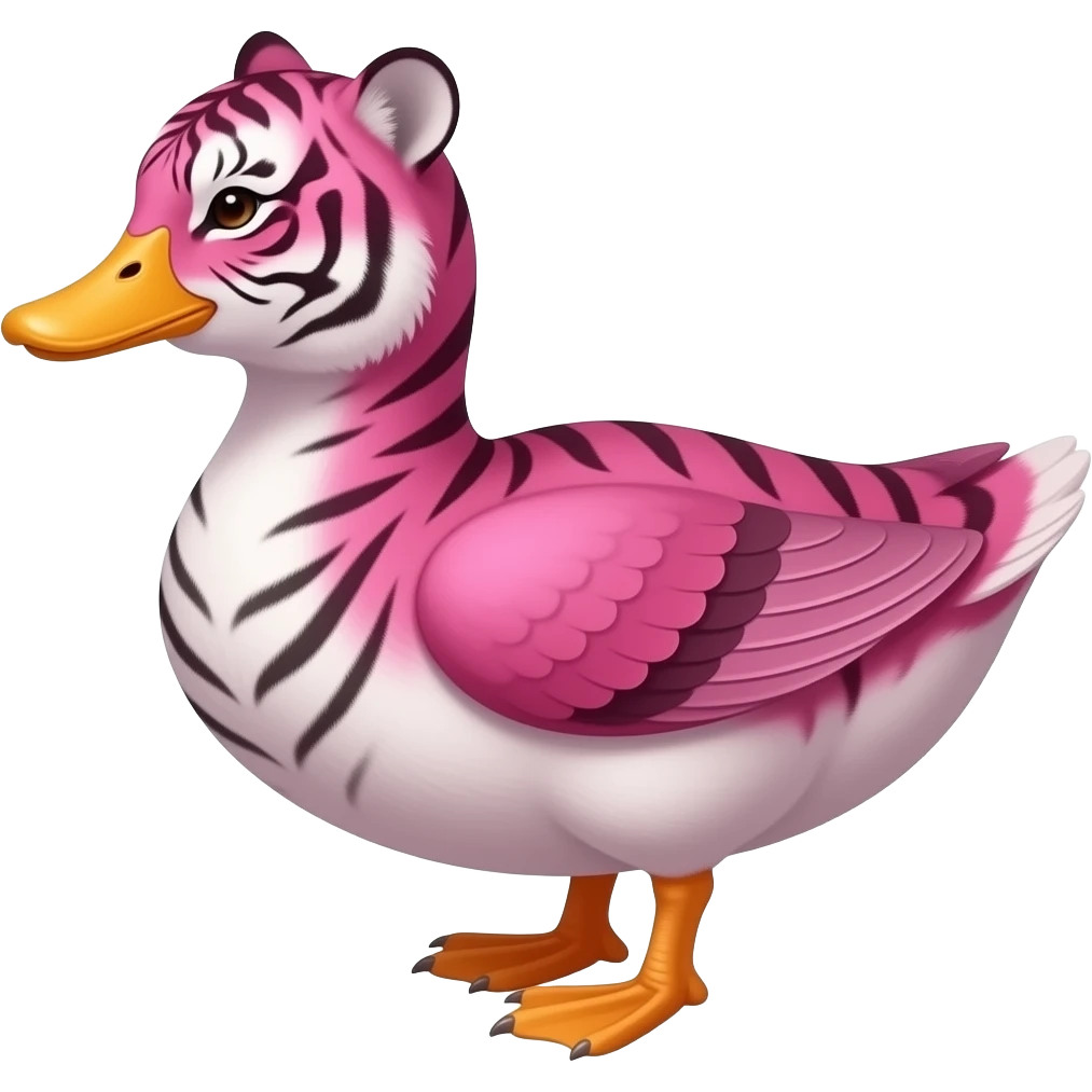 create emoji of tigerpainted duck with pink colors emoji
