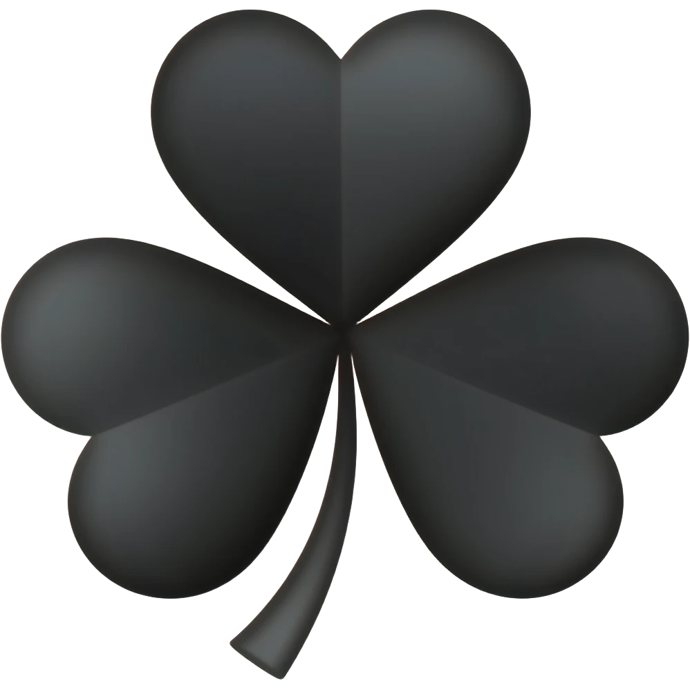 Trebol de cinco hojas negro tiene que tener cinco hojas emoji
