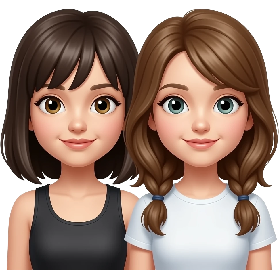 Two girls doing a 69 emoji