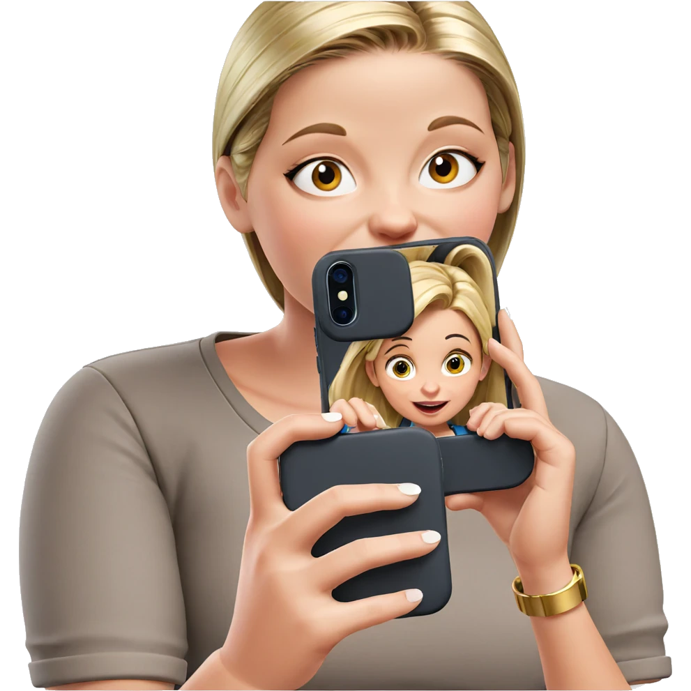 girl with phone on white emoji