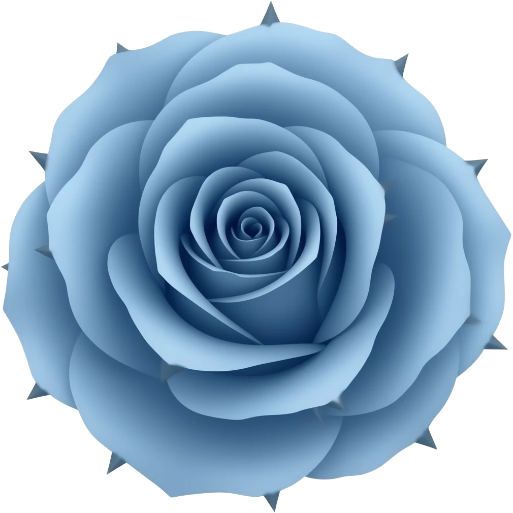Rosa azul con espinas emoji