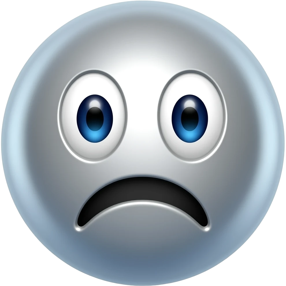 Face with dizziness 3D metallic chrome simple ball emoji emoji