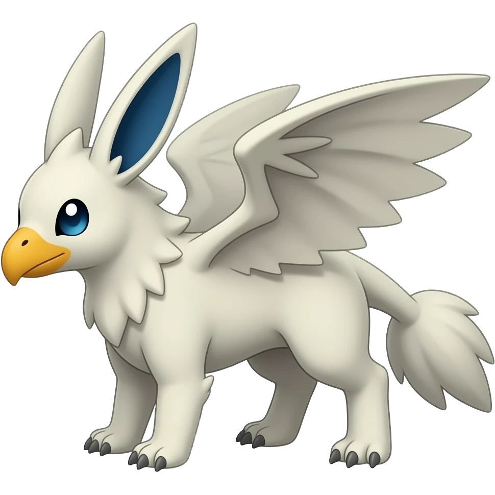 Chimera-Latios-Nargacuga-Silvally-Gryphon-fusion-hybrid-animal-creature with long ears emoji