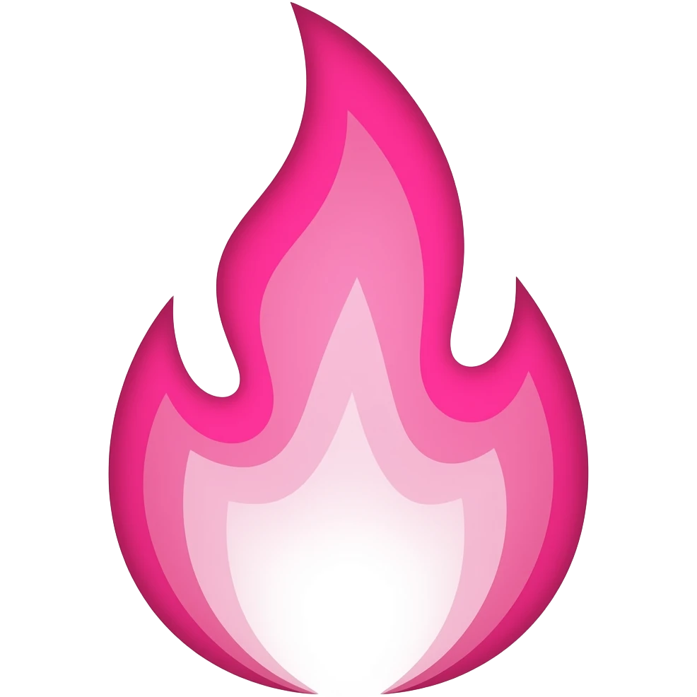 Flamme rose en emoji réaliste emoji