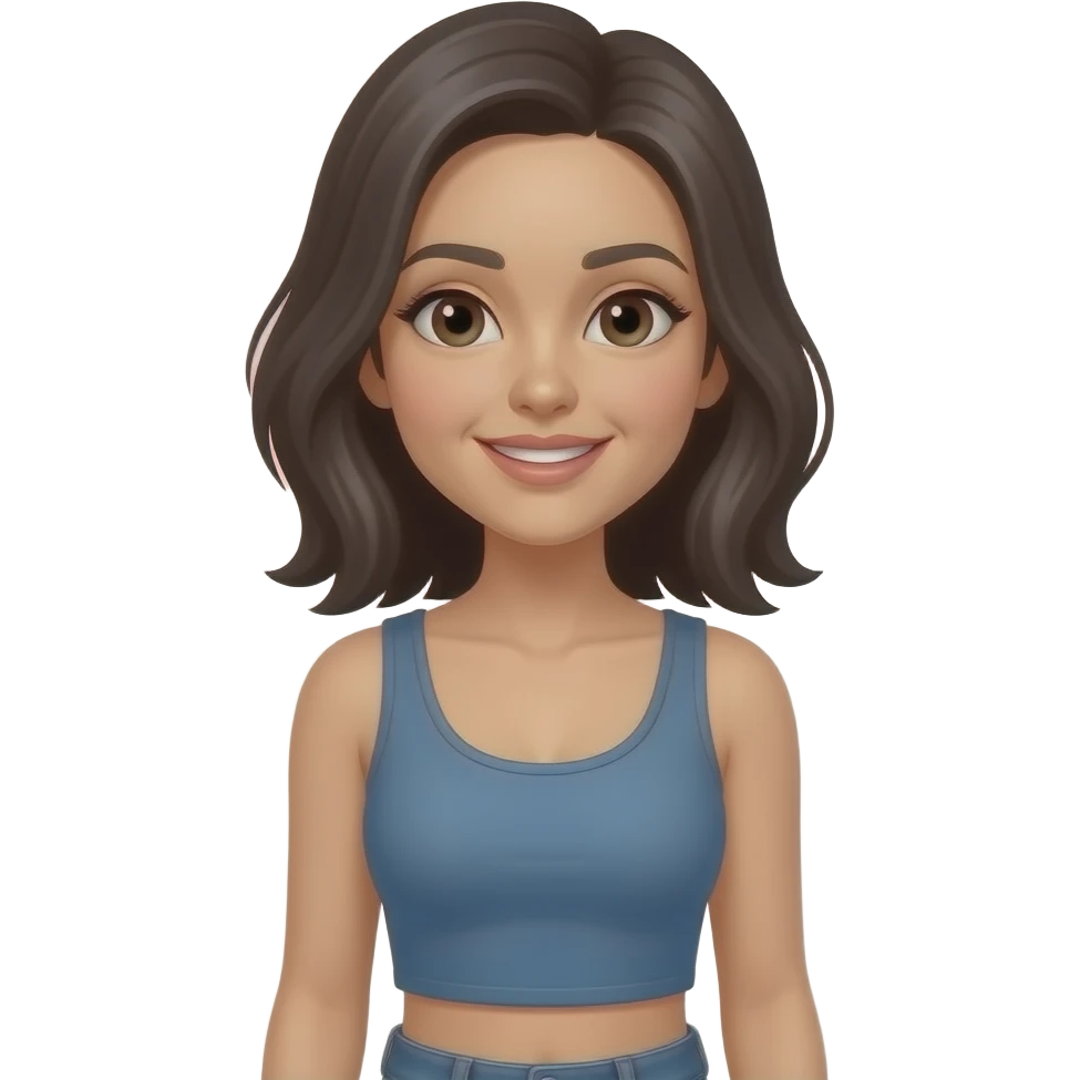 A woman in a cropped tank top emoji