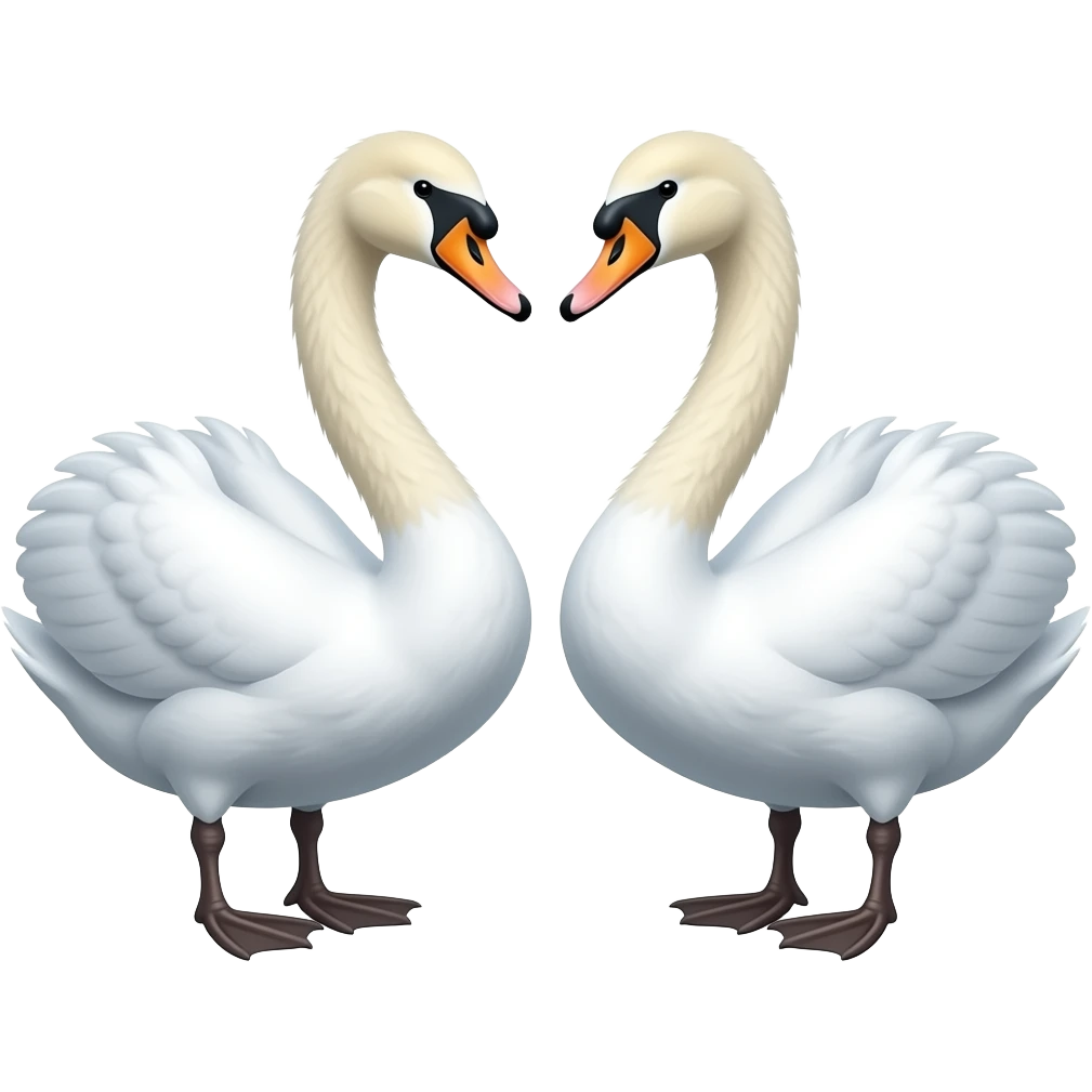 2 swan looking at each other emoji emoji