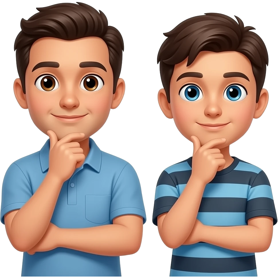 latin young dad and brother thinking emoji