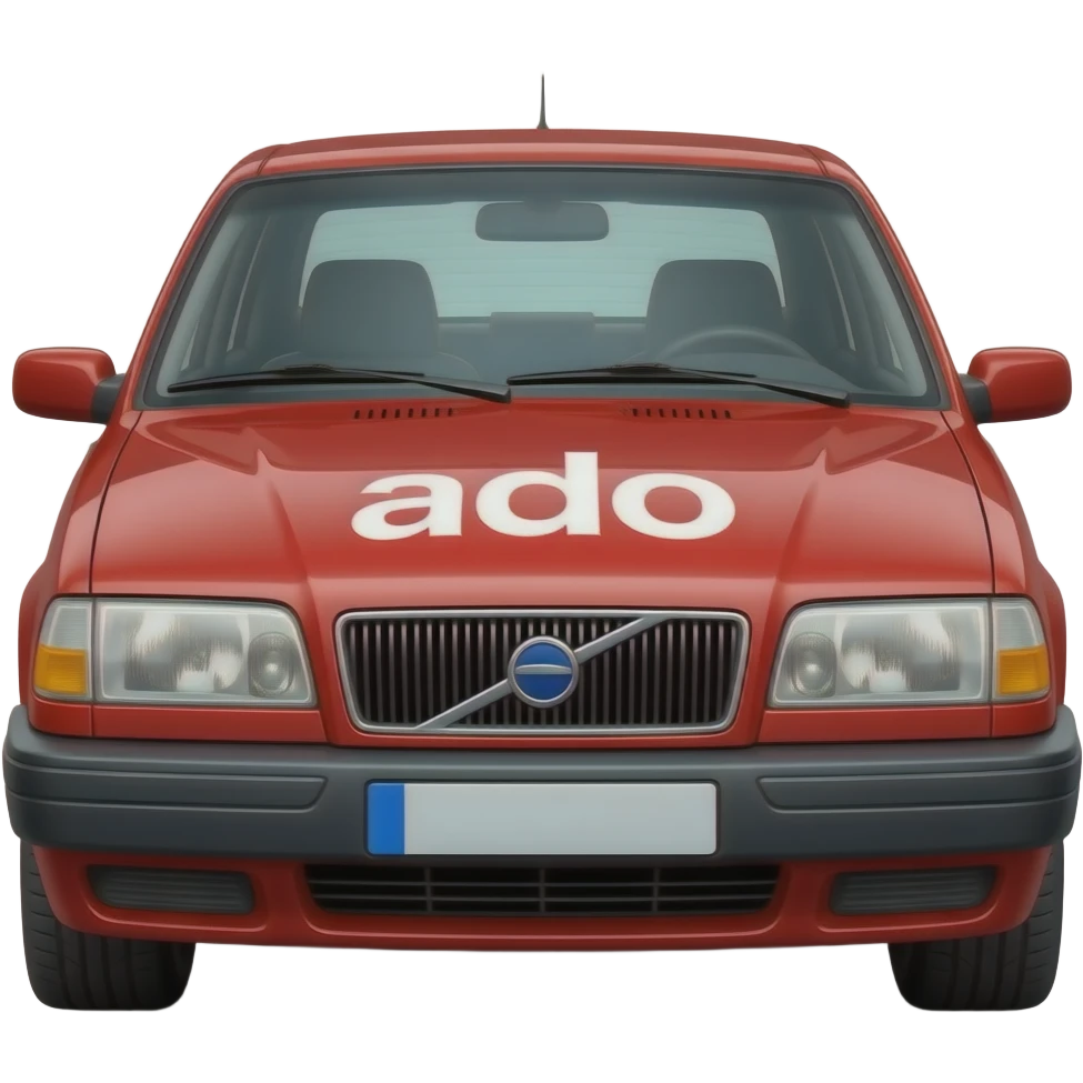 Volvo 980 rojo con letras ado emoji