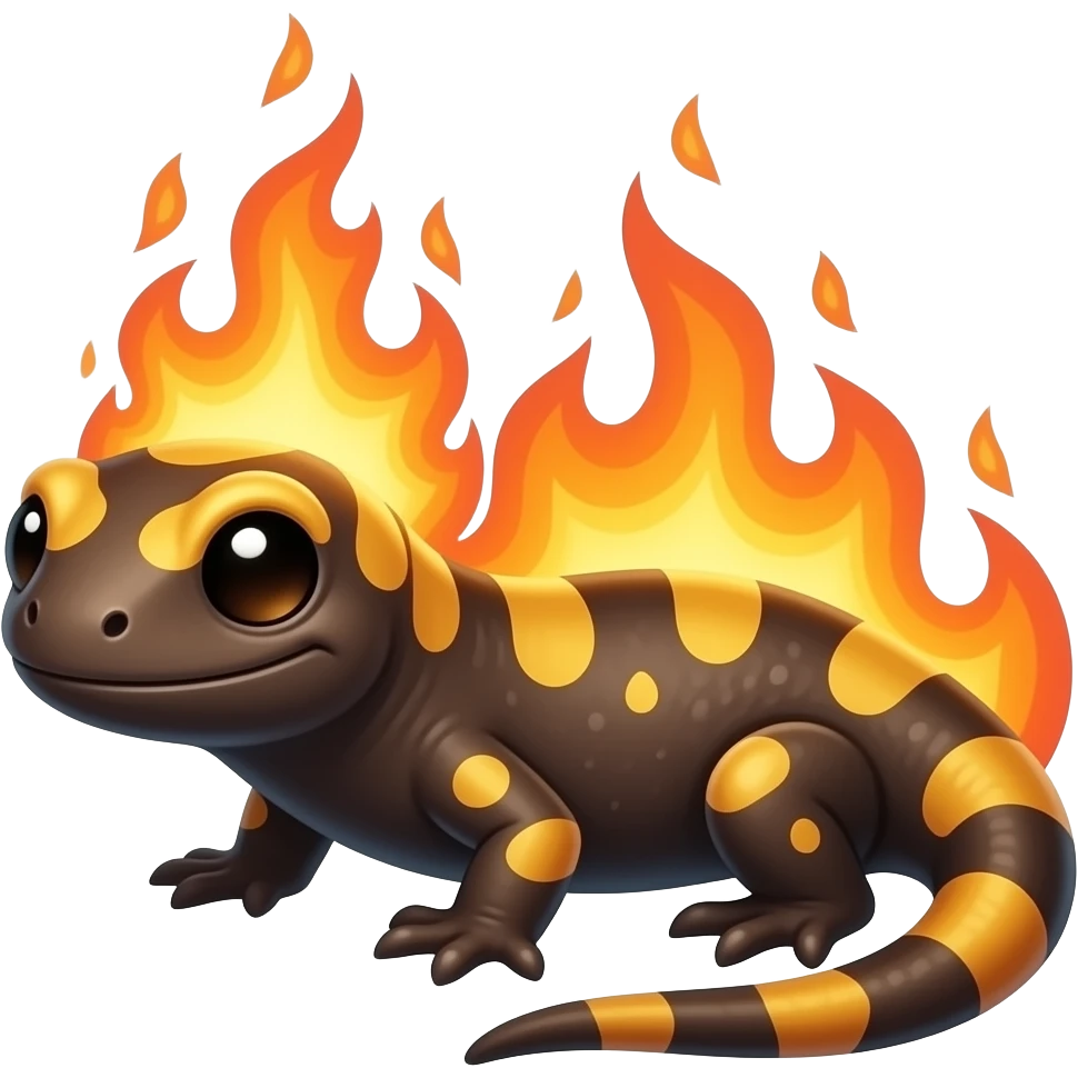 fire salamander emoji, flames, cute emoji