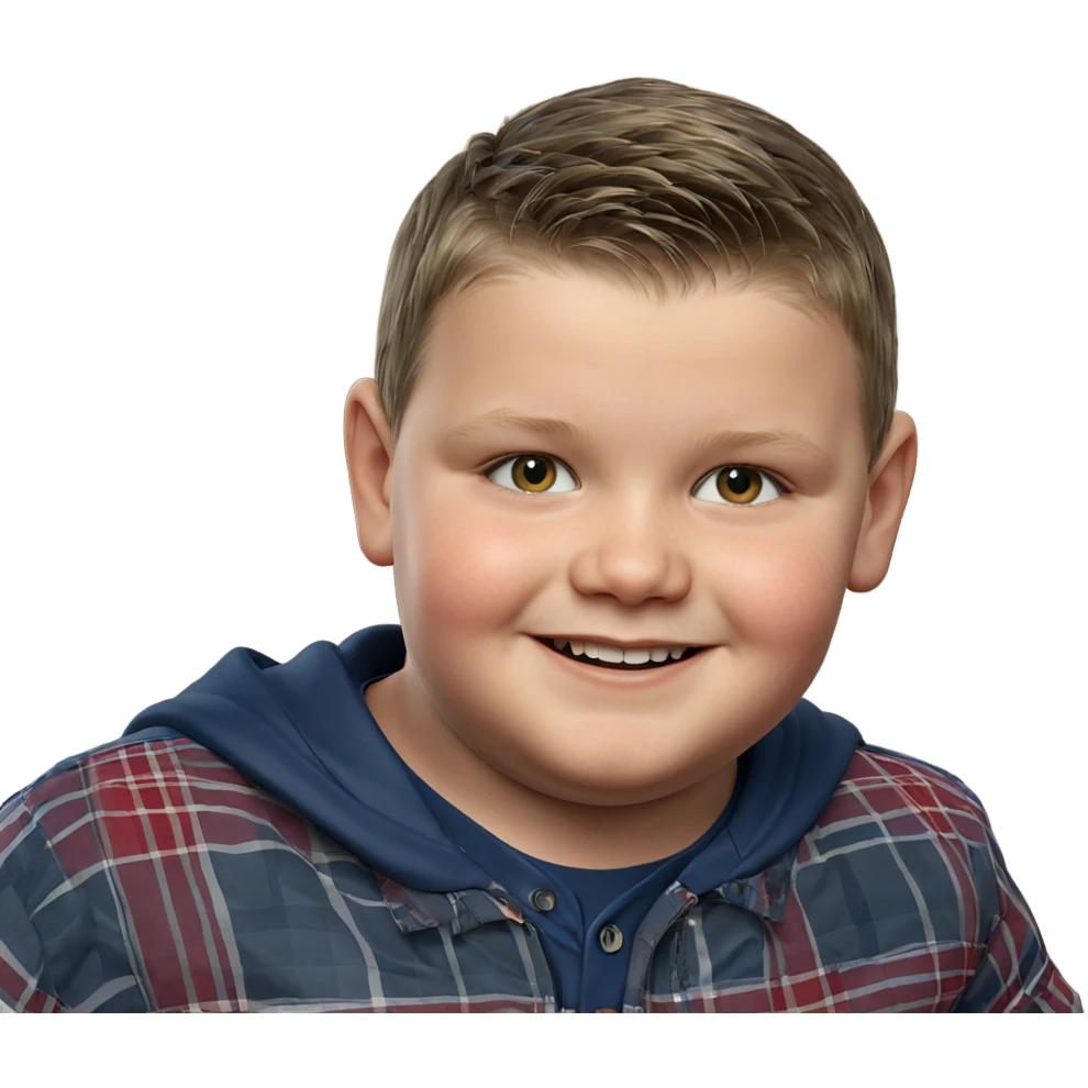 smiling boy in plaid shirt emoji