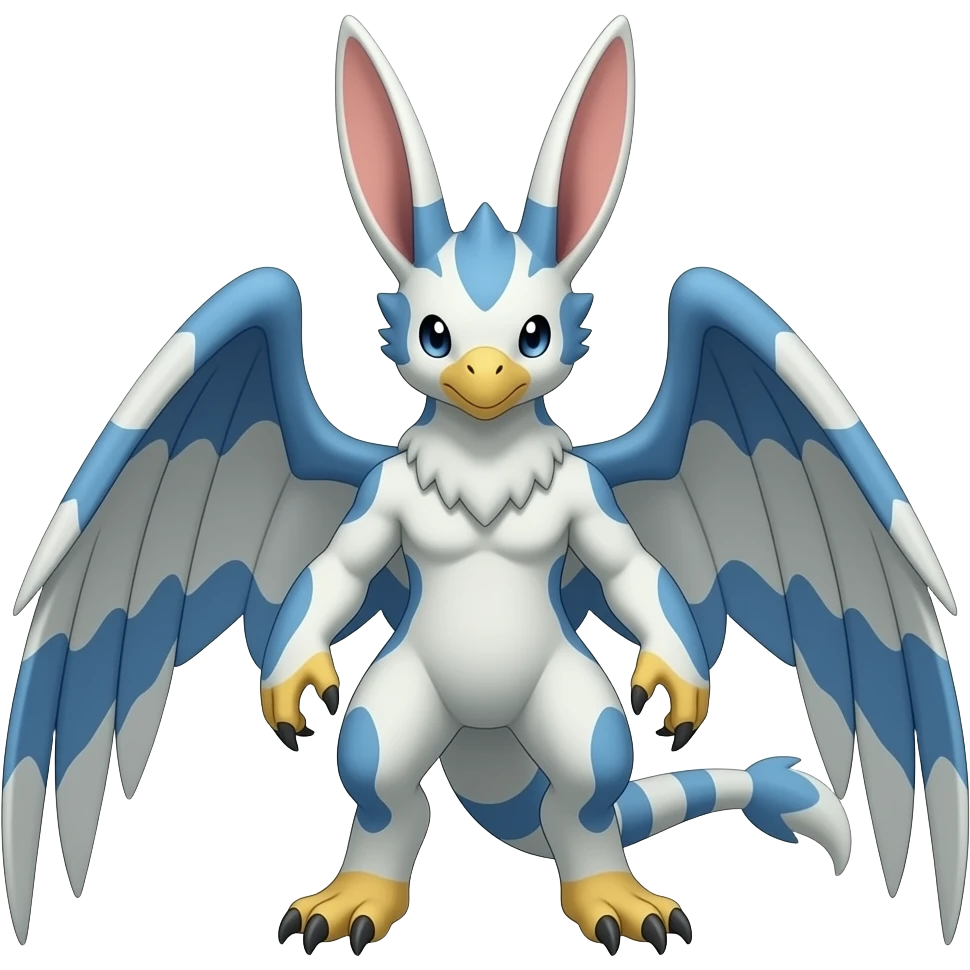 Chimera-Latios-Nargacuga-Silvally-Gryphon-fusion-hybrid-animal-creature with long ears emoji
