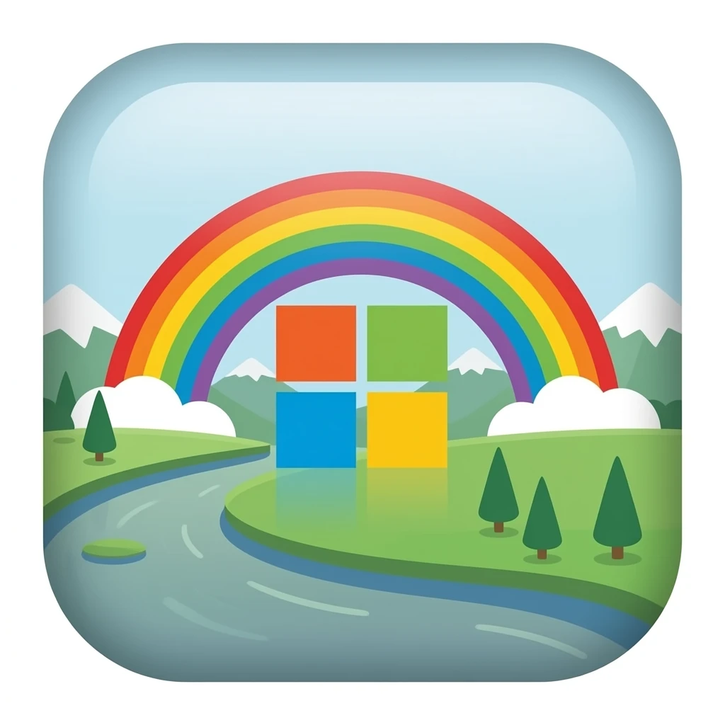 Microsoft bing rainbow background emoji