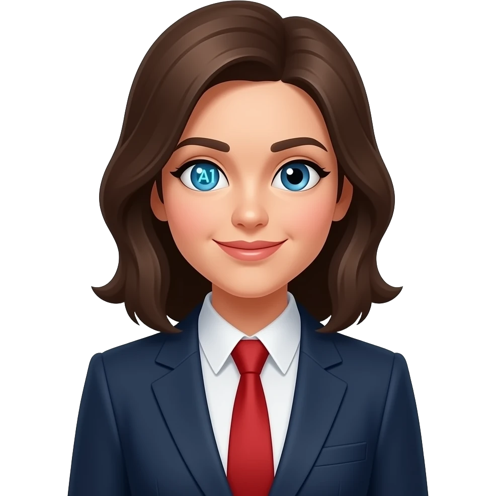female executive with ai superpowers emoji