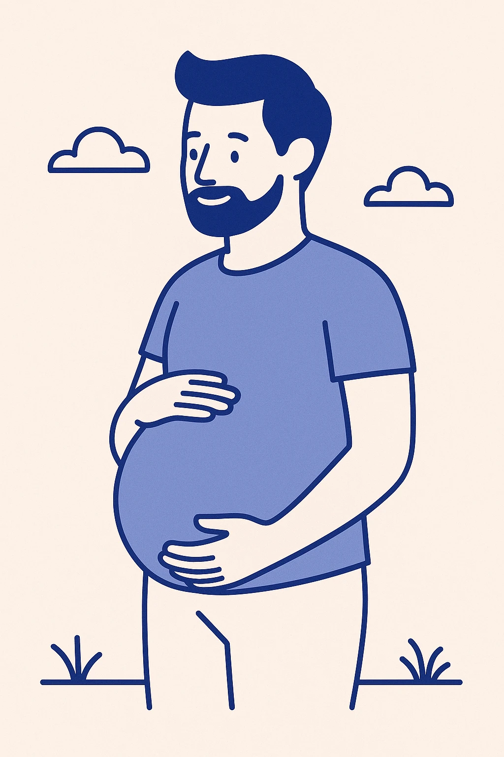 pregnant man, minimal, modern, flat design, clean, geometric shapes emoji