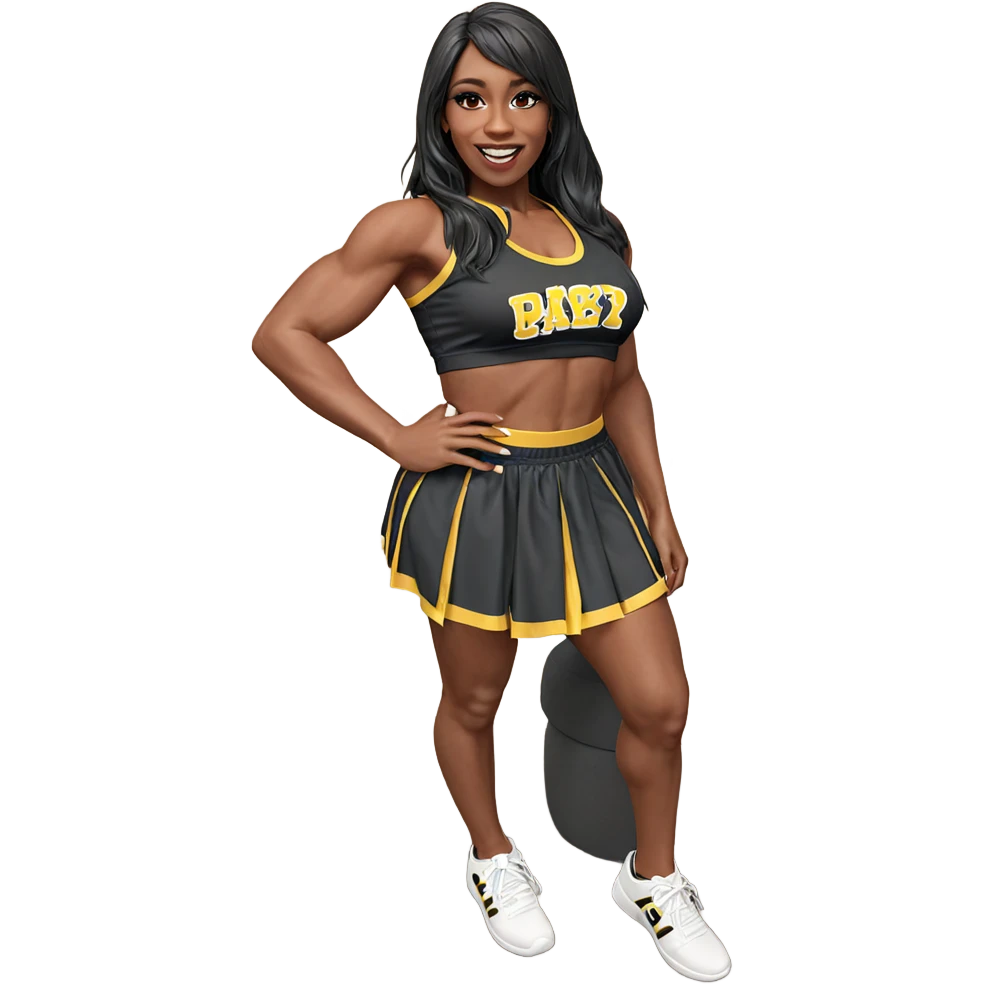 cheerful cheerleader in crop top emoji