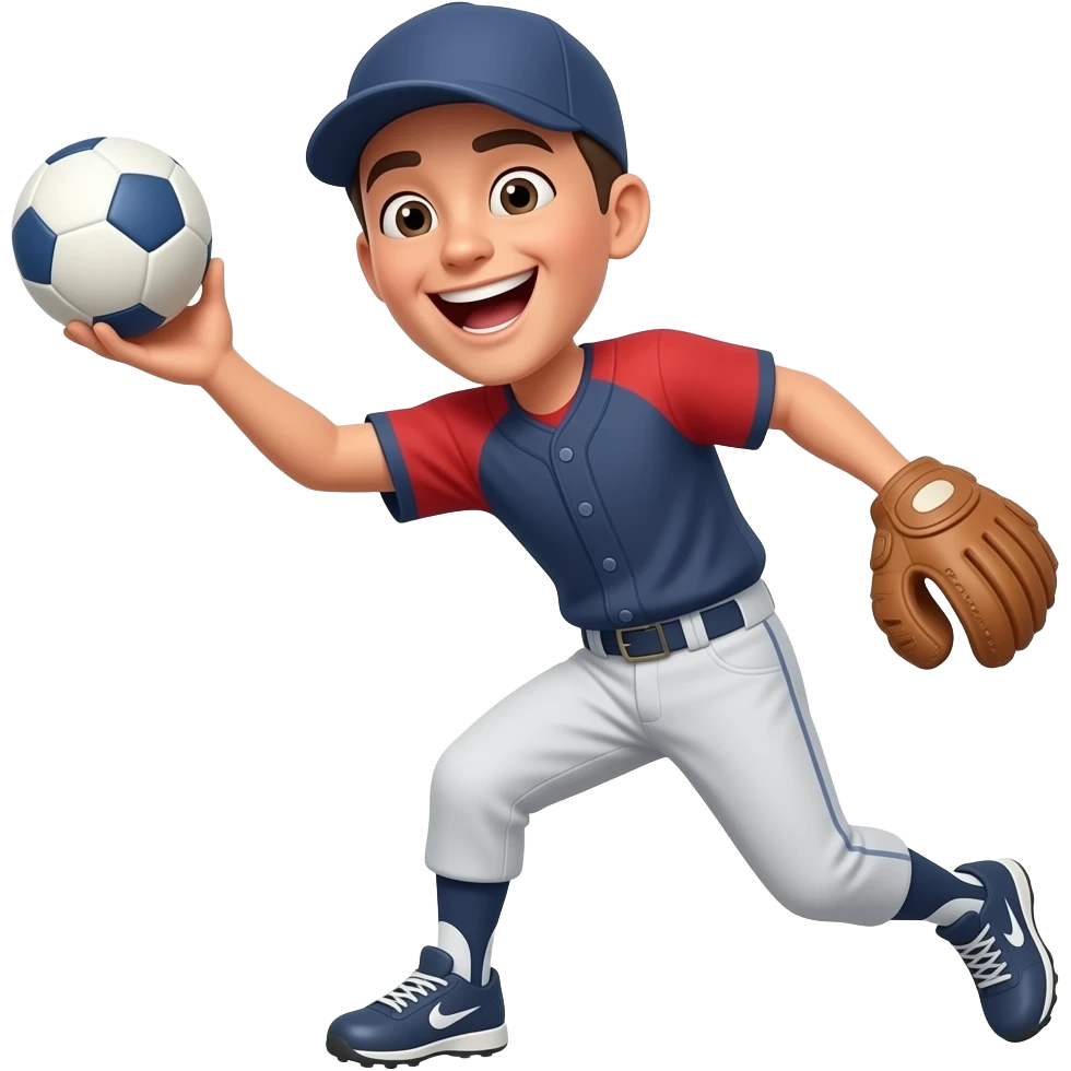 Sports Kickball with a giggle face emoji