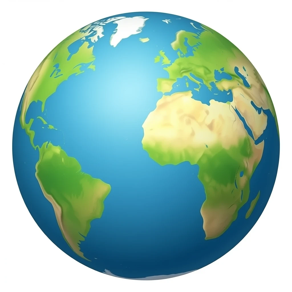 earth with small plane emoji