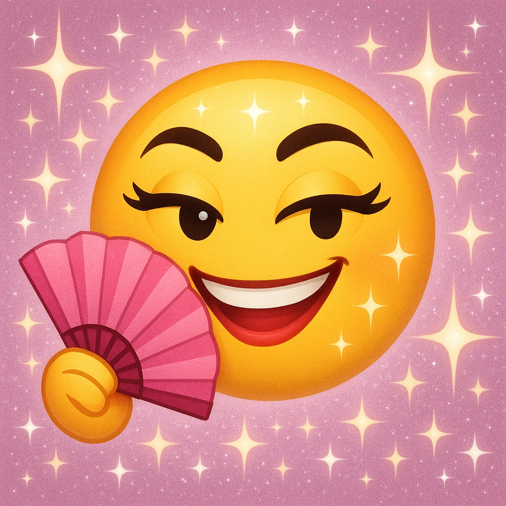slay emoji with fan emoji