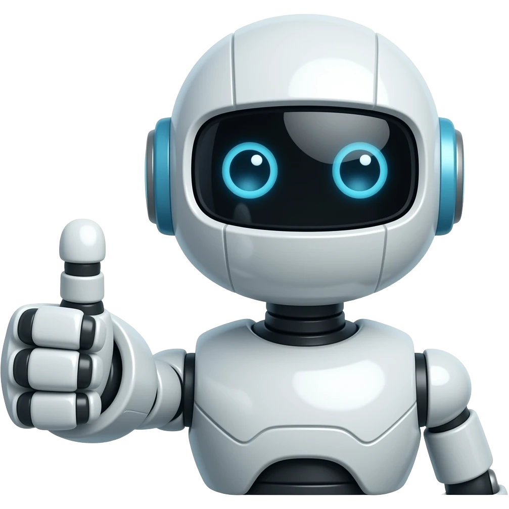 Can you create an emoji that will be used to vote for the best ai use case in slack? It should be a robot with their thumbs up emoji