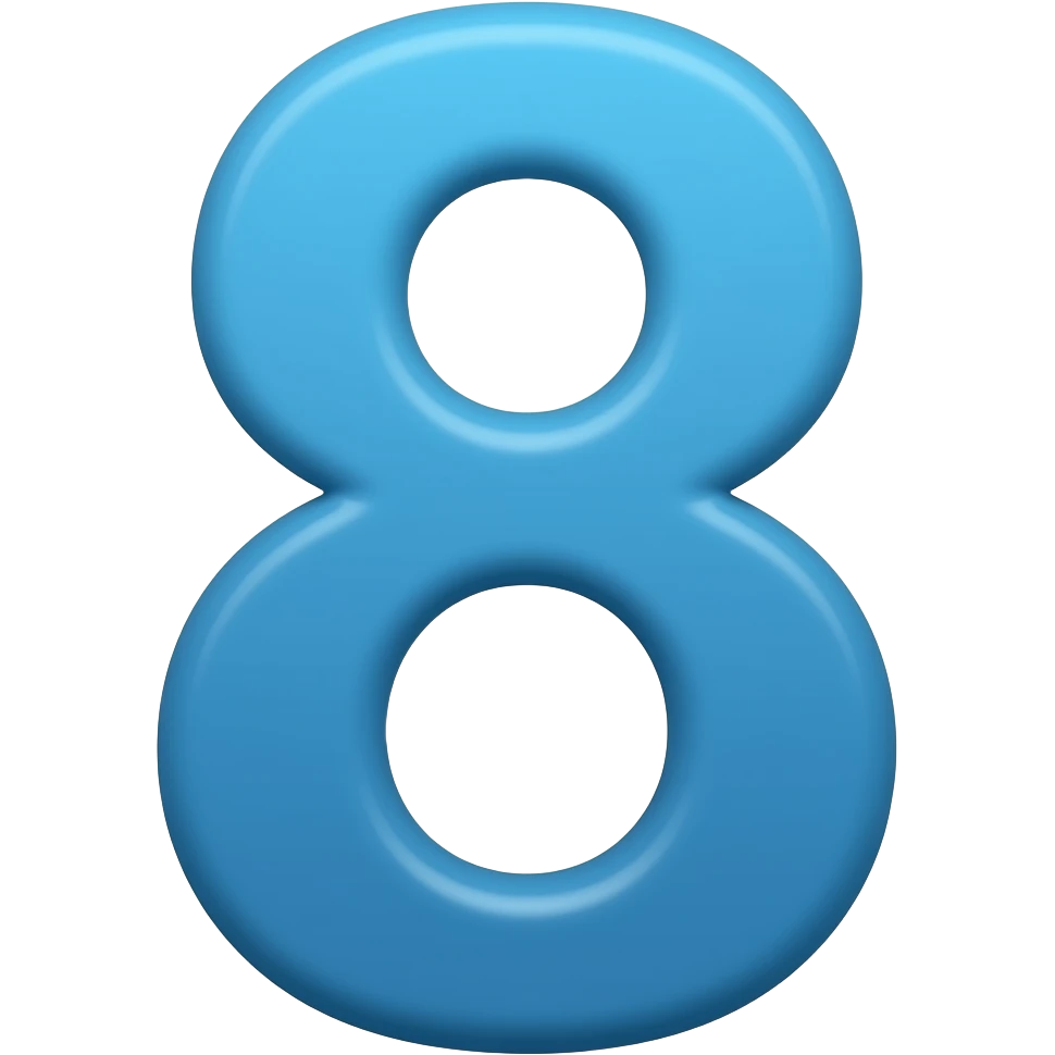 8 numero azul otro emoji