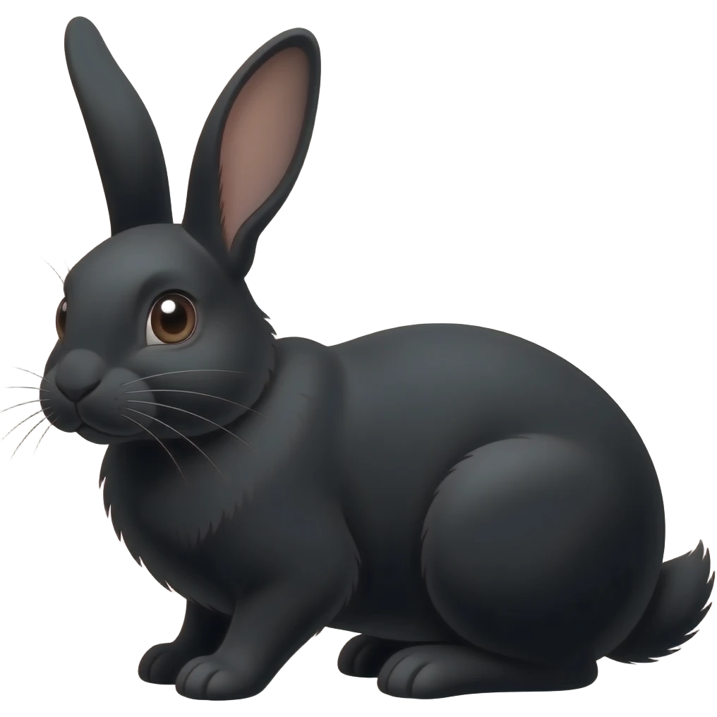 Un conejo negro con orejas largas emoji