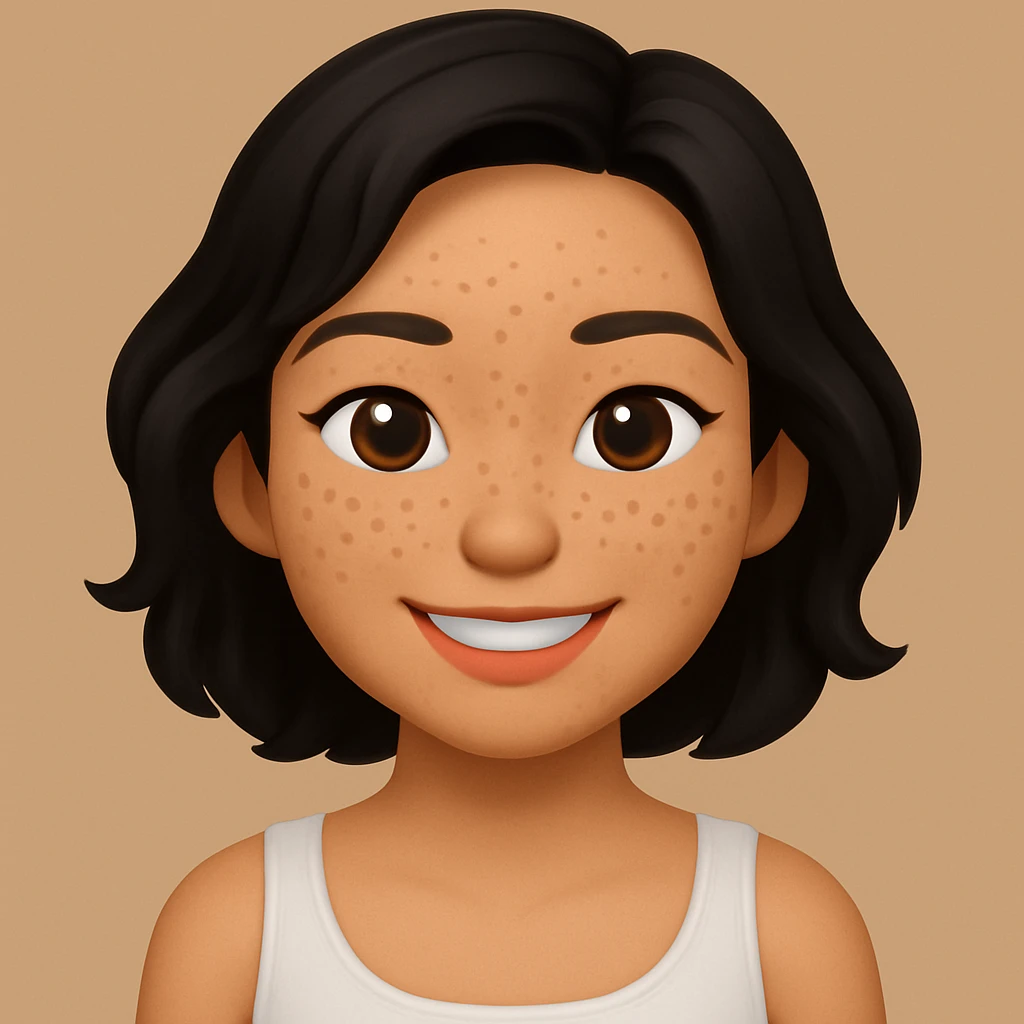 turn the second man in emoji style of the 1st image, match the facial features and match dressing style of the 2nd image, she is wearing white tank top emoji