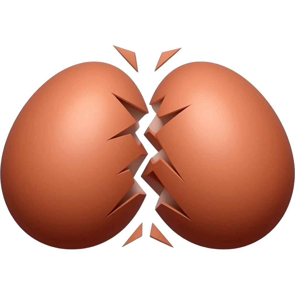 Two red eggs coliding head to head emoji