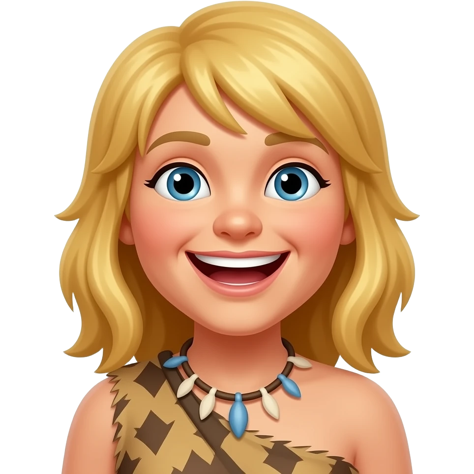 blonde cavewoman rofl emoji