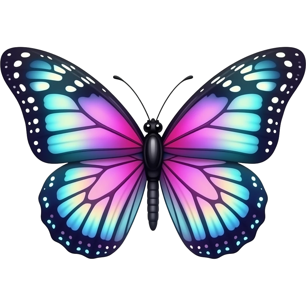 Beautiful neon Butterfly emoji