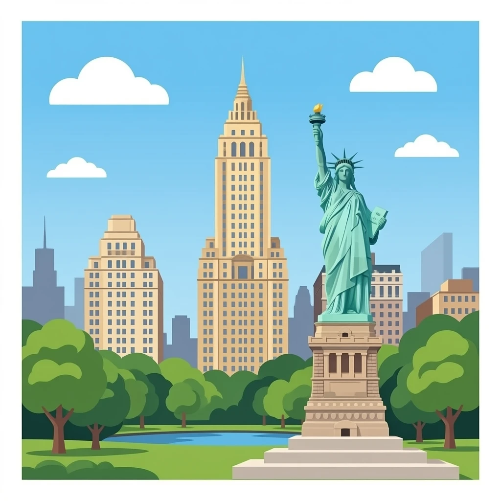 220 Central Park South Building in New York  Statue of Liberty emoji
