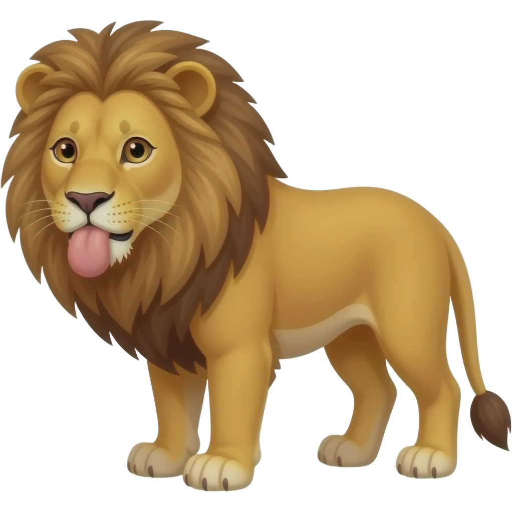 Farting lion emoji
